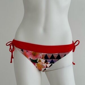 Prana Sabha swim bottoms size Small pink, rose Orange, ties on the sides